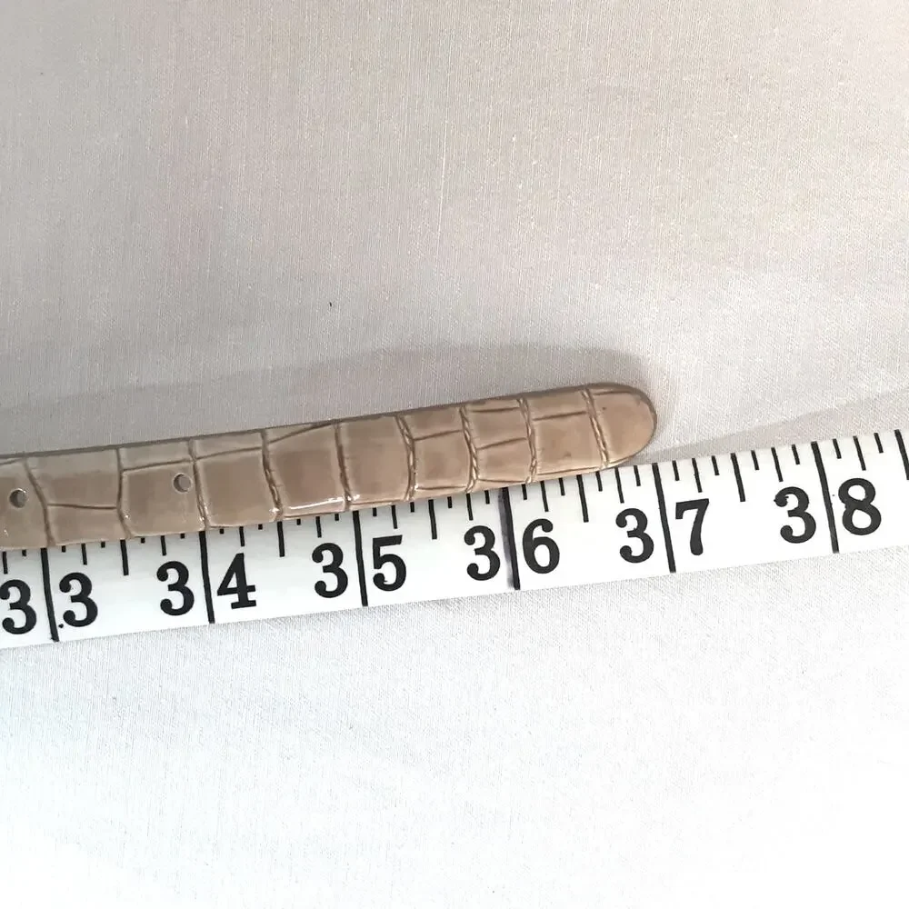 💎Ann Taylor Natural Tan Reptile Print Skinny Belt Size Small Medium